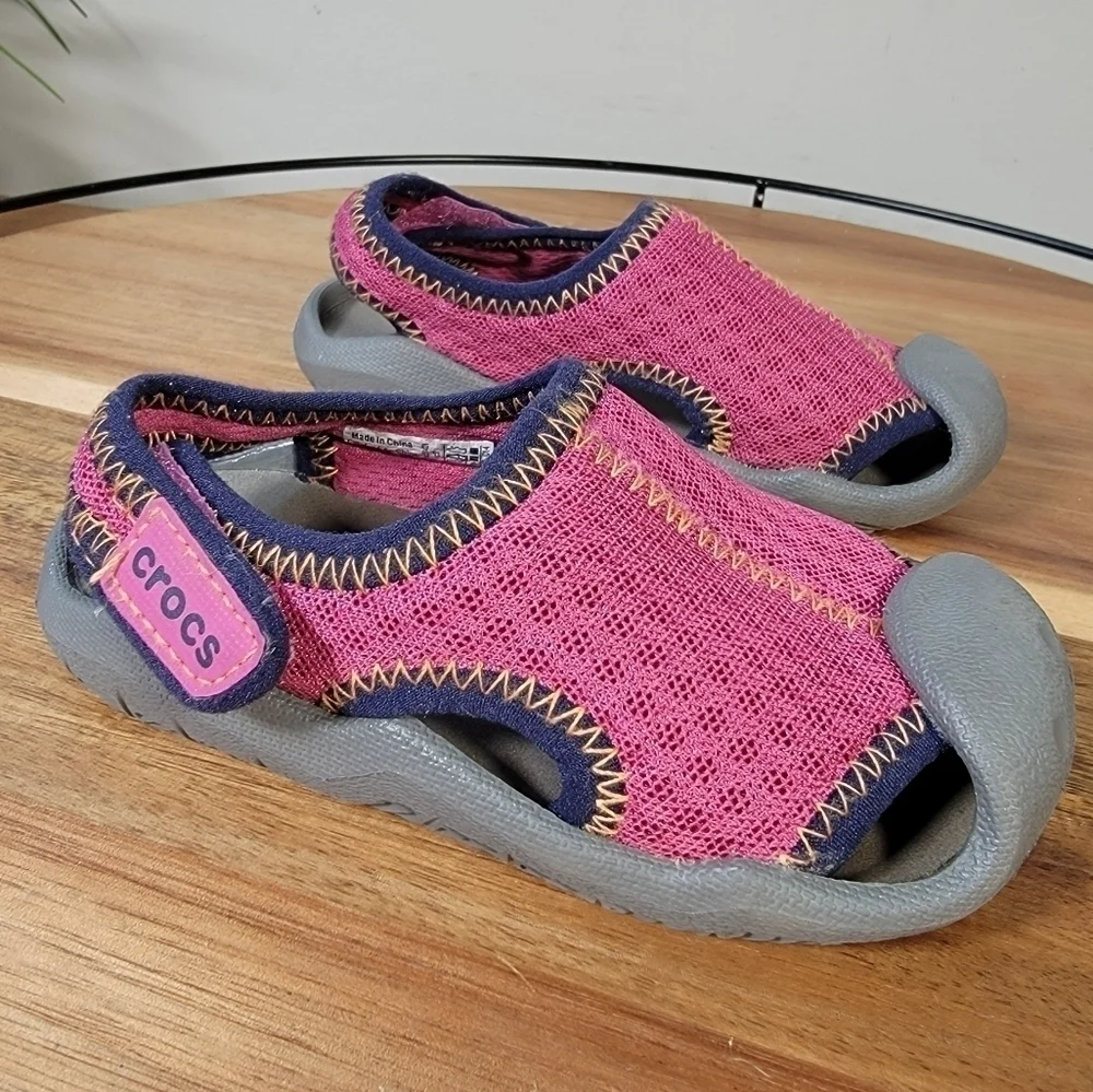 Crocs Swiftwater Sandals Pink Water Shoes Sandals Size C 7